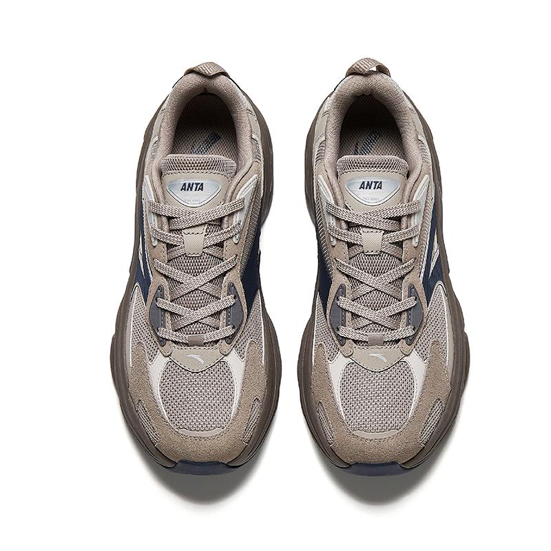 Anta Comfortable Versatile Slip-Resistant Durable Lightweight Low-Top Casual Shoes Men Sneaker Brown 912518803-4