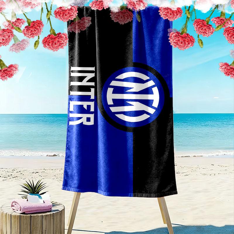 Inter Milan Print Beach Towel, Large Soft Quick Dry Towel for Beach Camping Swimming