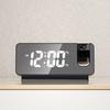 LED Display Mirror Projection Clock Adjustable Brightness Digital LED Display Clock Plastic Shell Projection Feature Alarm Clock