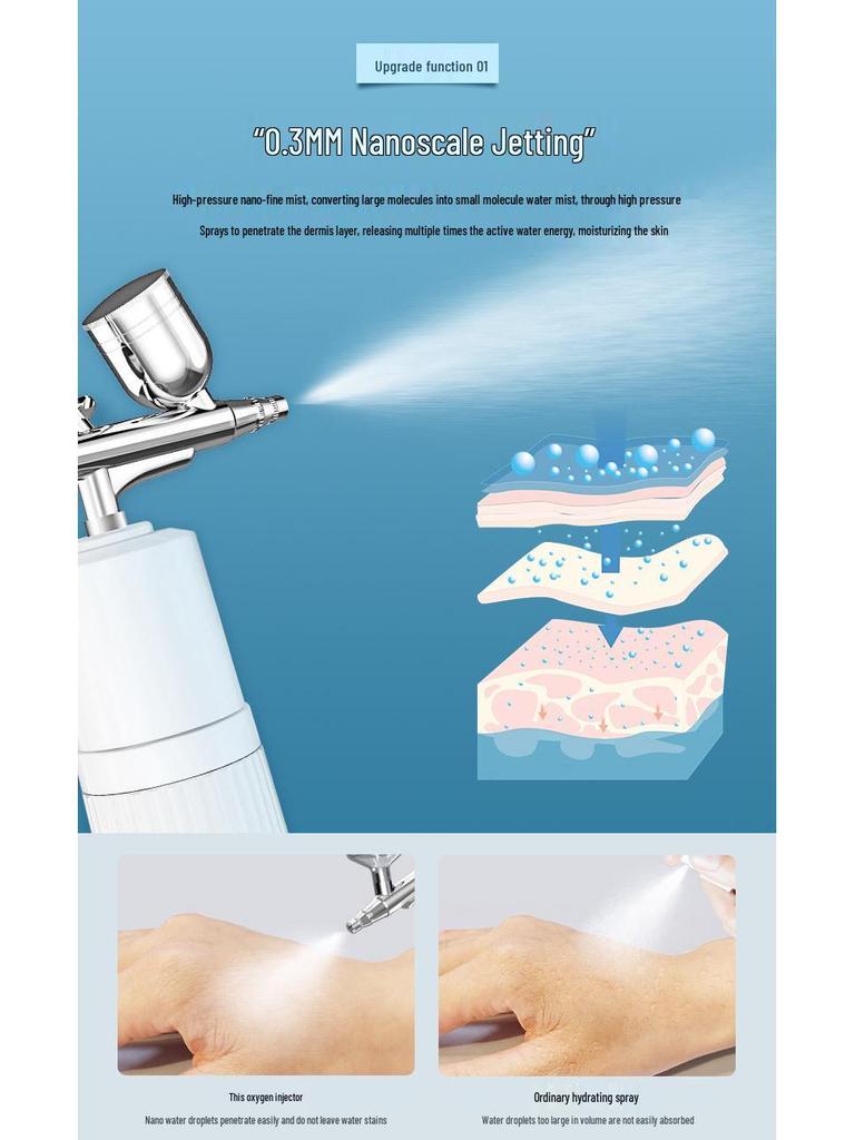 Handheld High-Pressure Oxygen Injector Spray: Facial Cleanser, Moisturizer & Humidifier Beauty Device (English Version)