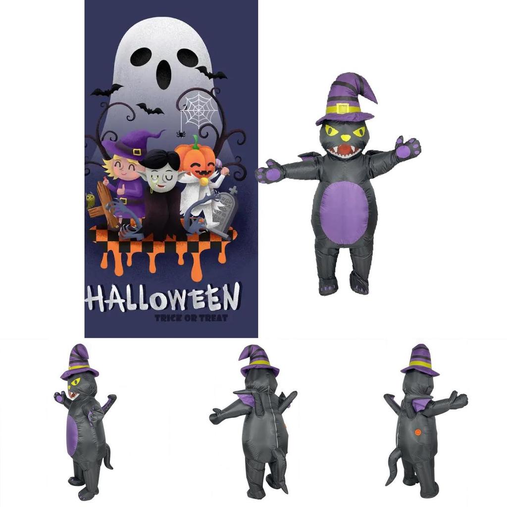 Halloween Cat Inflatable Costume With Animal Cartoon Walking Suit For Kids And Adults