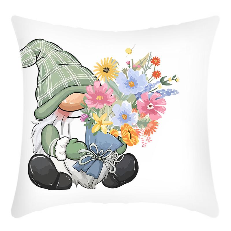 Fashionable Spring Flower Spring Elements Pillow Cover Linen Flower Cushion Pillow Cover