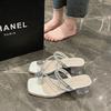 Modestil Französische Mädchen Hausschuhe Damen Oberbekleidung 2025 Sommer neu Dicke Ferse Sandalen mit Rock Hohe Absätze Tide