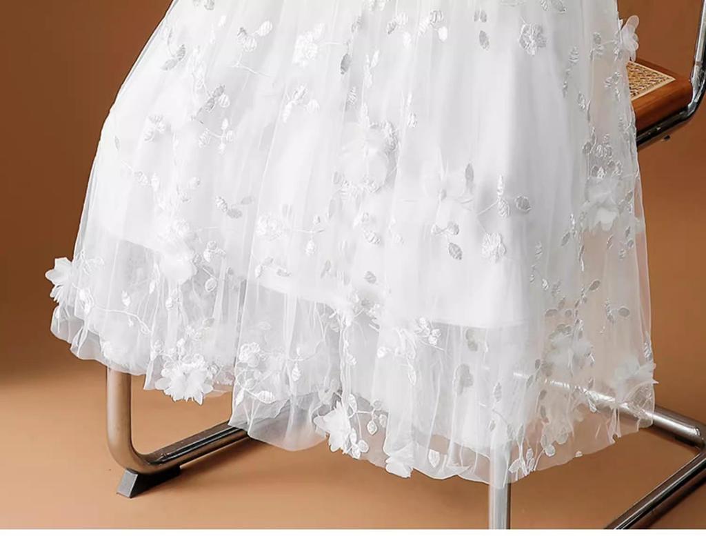 Women's Plus Size Ethnic Embroidered Floral Mesh A-Line Skirt