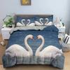 Swan Duvet Cover Set Single King Girl Crown Comforter Cover Romantic Floral Bedding Set Polyester Princess Style Bedspread Cover