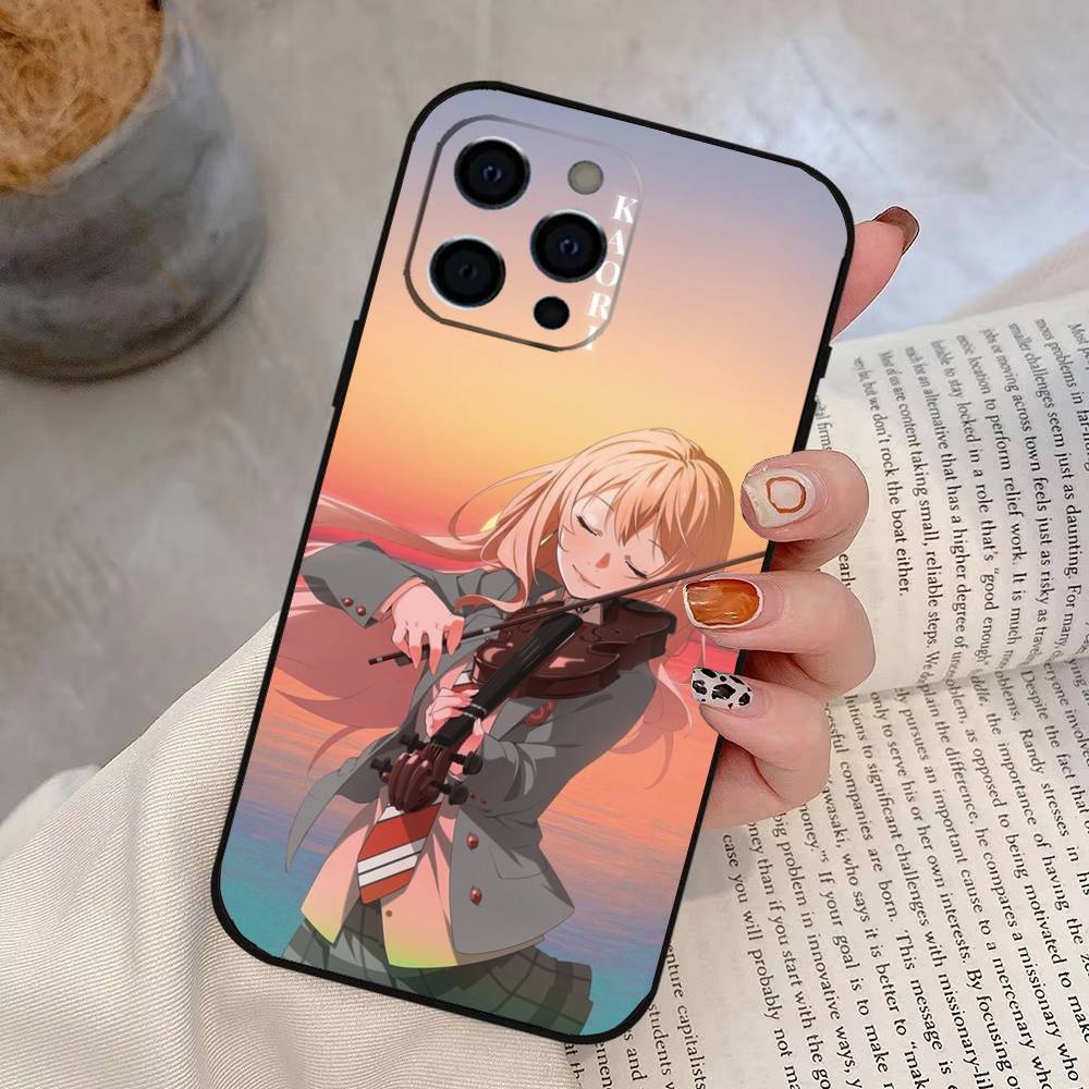 

Your Lie in April Phone Case For iPhone 17,16,15,14,13,12,11 Plus,Pro Max,XS,Soft Silicone Black Cover iPhone14Pro