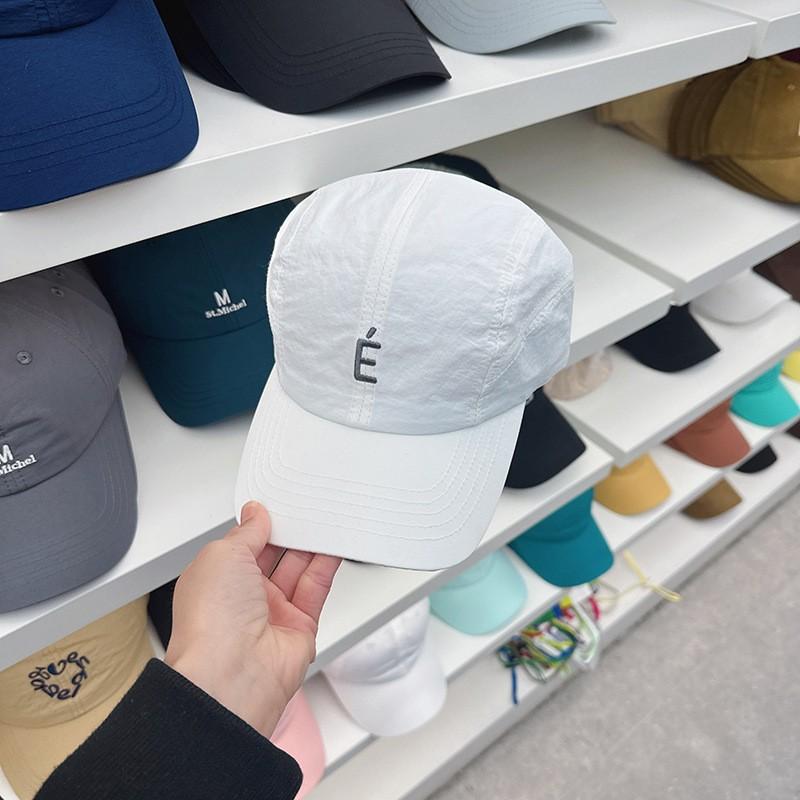 Minimalist Baseball Cap - Quick-Dry Embroidered Letter E Soft Top Sun Hat for Women & Men