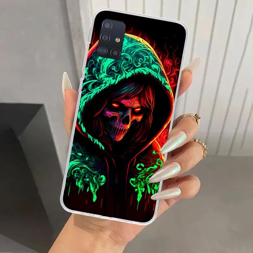 Halloween Moon Witch Horror Phone Case for Samsung Galaxy A52 A32 A22 A12 A02S A50S A30S A10S Note 20 Ultra 10 Plus S10 A31 A20