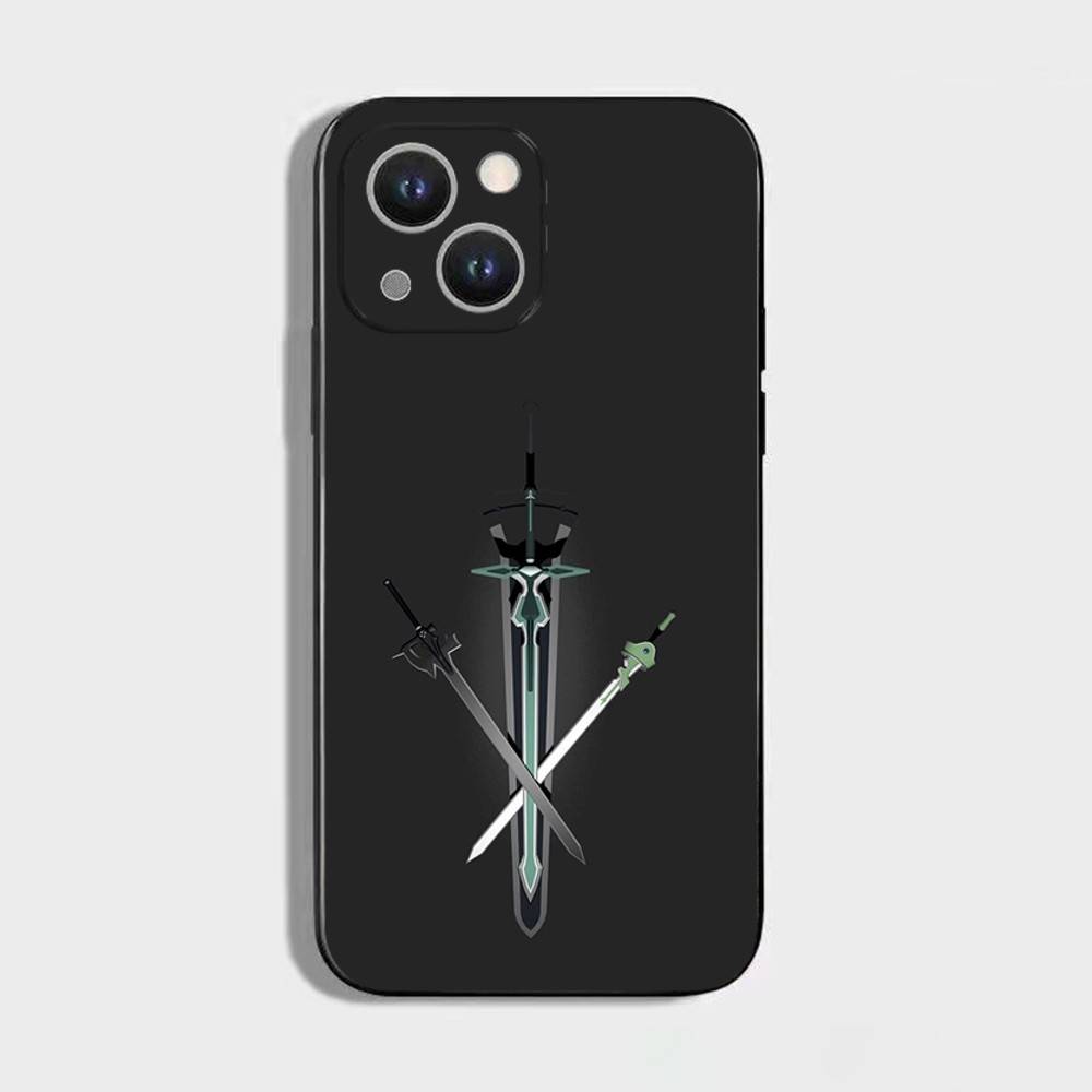 Sword Art Online SAO Kirigaya Phone Case For iPhone 16,15,14,13,12,11 Plus,Pro Max,XS,X,XR,SE,Mini,8,7,Soft Silicone Black Cover