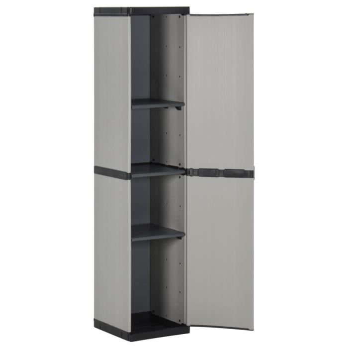 Storage Cabinet - vidaXL - 340985 - Grey/black - 3 Shelves - 34x40x168cm