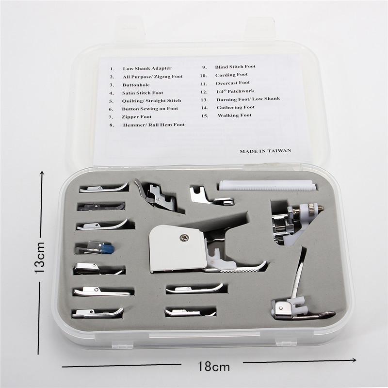 15 PCS Sewing Machine Presser Foot Feet Tool Kit Set For Brother Singer Domestic 15 PCS Sewing Machine Presser Foot Feet Tool Kit Set For Brother Singer Domestic