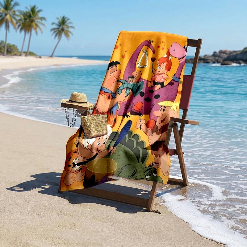 Flintstones Fashion Beach Towel: Ideal for Summer Adventures Soft, absorbent and quick drying suitable for swimming and bathing