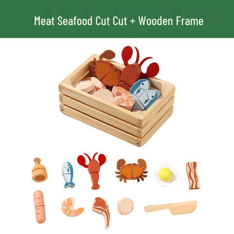 Wooden Kids' Educational Toys: Role-Playing Simulation with Fruits and Vegetables Cut Game