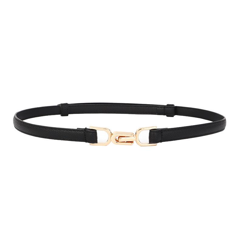 

Women s Adjustable PU Leather Waist Belt Vintage Golden Buckle Fashion Simple Solid Color Dresses Belts Accessories New