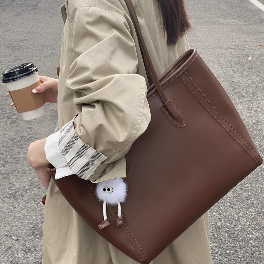 Retro Large-capacity Bag Women's Bag 2025 New Trendy Korean Versatile Tote Bag Large-capacity Shoulder Commuter Bag