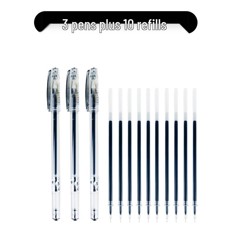 High-Quality Black Pen Set: 0.5 Signature Ballpoint, Ideal for Students & Exams