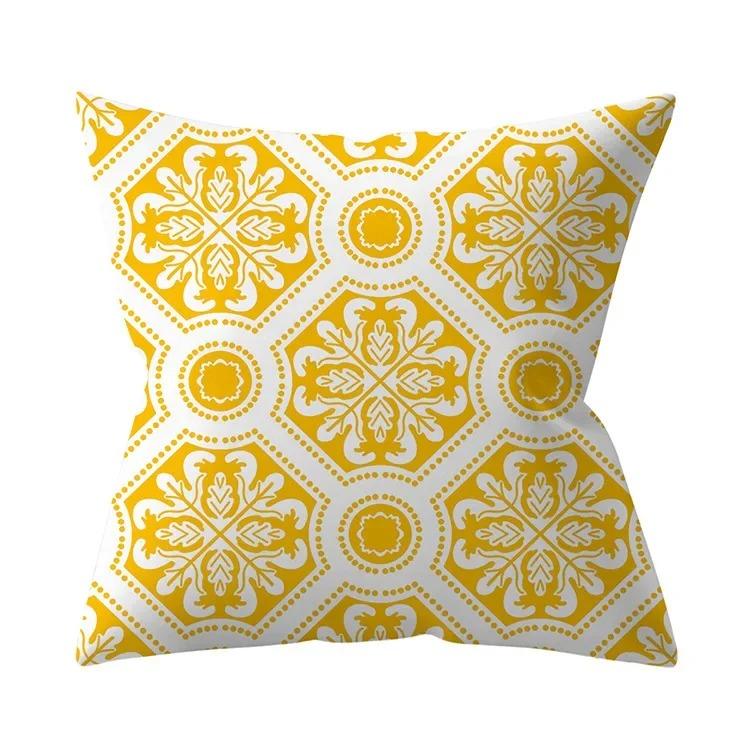 Home Decor Vibrant Yellow Patterns Pillow Covers Set Pattern Cushion Cover Suitable for Sofa Bedroom Car Pillow Cover