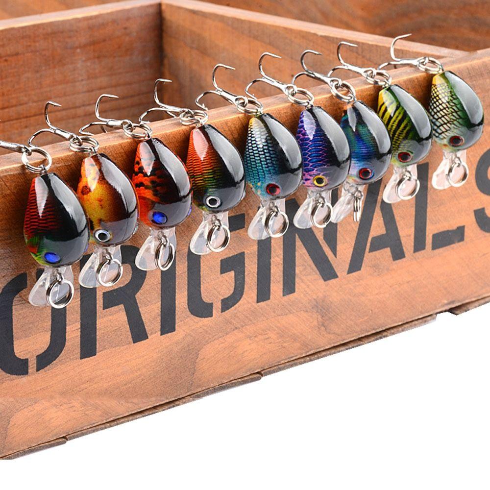 9Pcs CrankBait Fishing Carp Wobbler 3.3CM/2G Fake Bait Mini Fishing Lure  Fishing Accessories