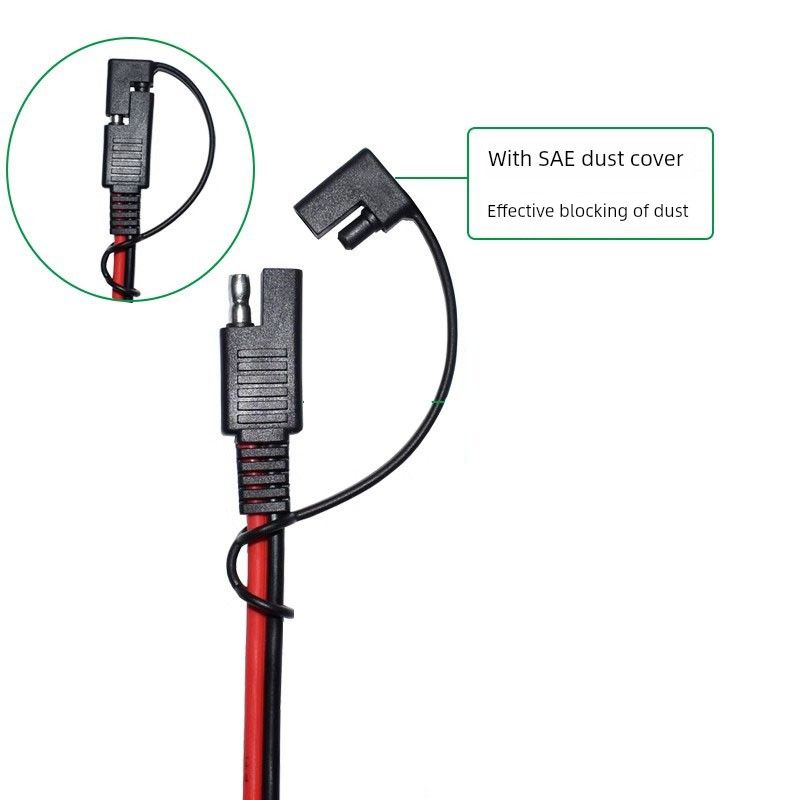 Vehicle Air Pump Connecting Line Cigarette Lighter to SAE Extension Line Vehicle Air Pump Socket Wire High Power Battery