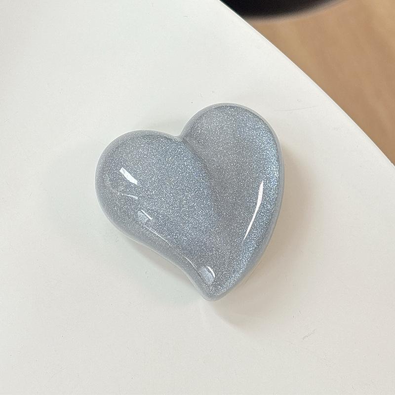 Glitter Solid Color Love Mobile Phone Airbag Bracket Back Sticker Retractable Lazy Support Frame Desktop Women'S Model