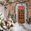 Christmas Fan Flag Door Decoration Polyester Materials Holiday Party Supplies Easy To Hanging Banners Accessory