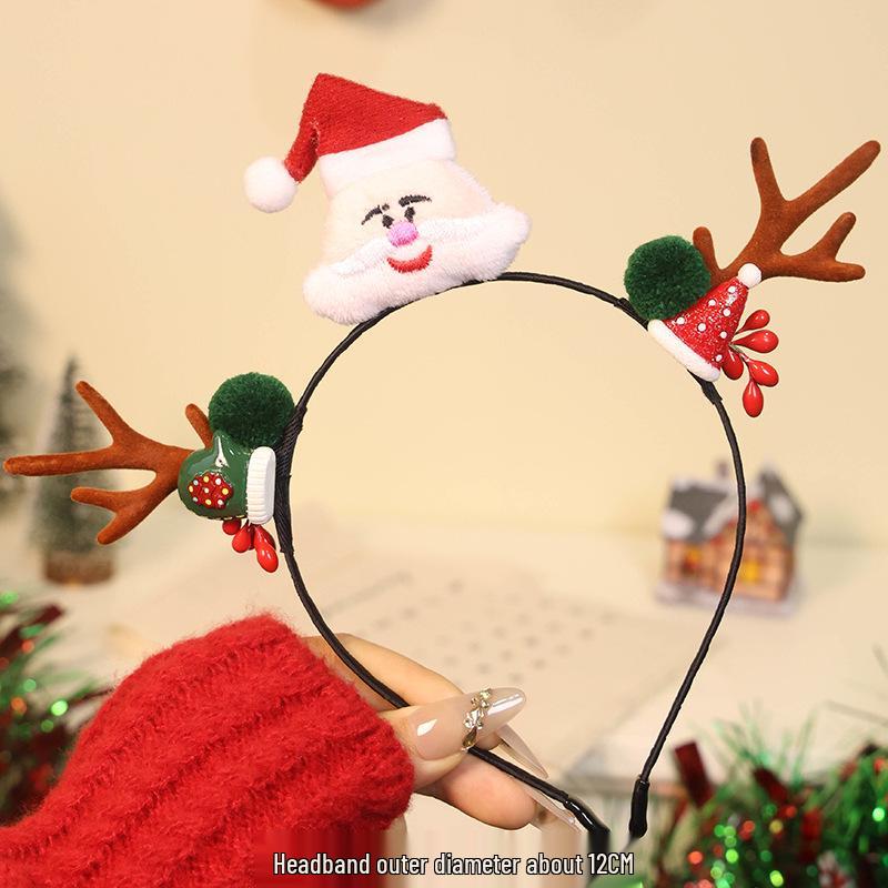 2025 Christmas Antler Headband Hair Tie - Women's Holiday Hair Accessories