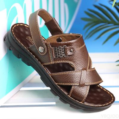 Men's Sandals 2025 Summer New Hot Sale Waterproof Anti-slip Leather Sandals Soft Sole Slippers Breathable Casual Shoes