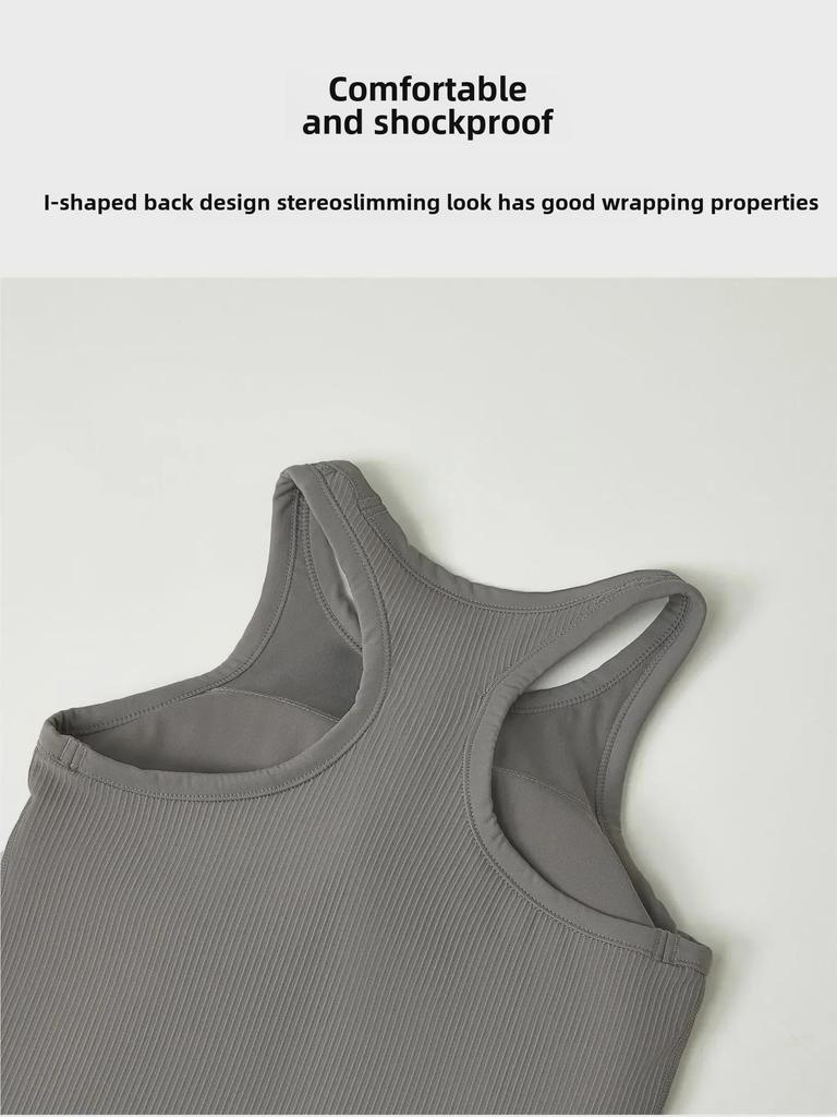 Women's Original Ebb Yoga Vest: I-Shaped Quick-Dry Sportswear with Chest Pad for Running and Fitness