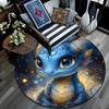 Blue Dragon Round Area Rug,Carpet Rug for Living Room Bedroom Sofa Playroom Decor,Non-slip Floor Mat