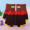 Niedliche Kinder Winterhandschuhe Winddicht Kältefest Kinder Fäustlinge Verdicken Elastische Strickhandschuhe für 6-14 Jahre alte Baby Jungen Mädchen
