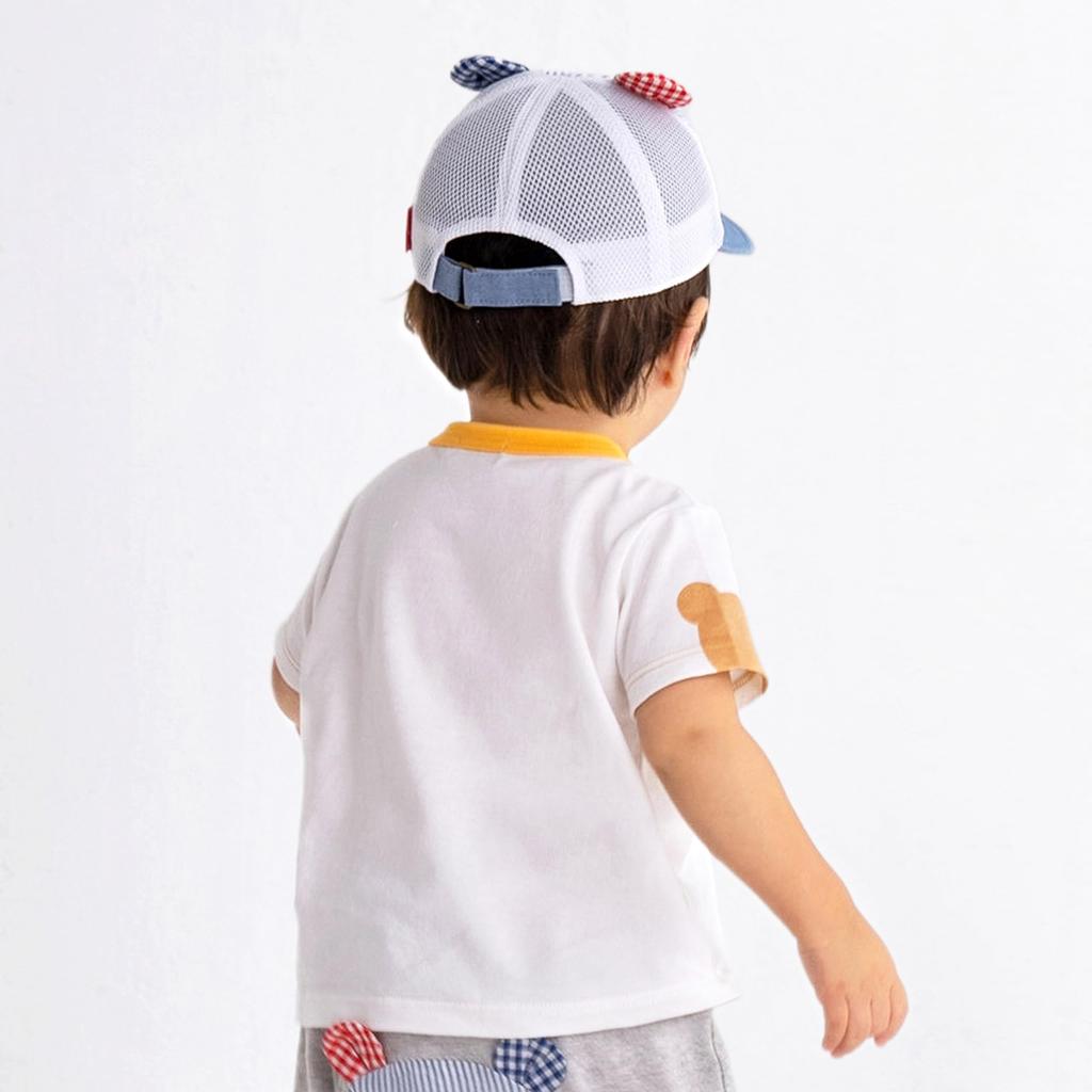 Miki House Hot Biscuits Short Sleeve Boys and T-Shirt, Girls, Baby, White, 100cm, 72-5210-687