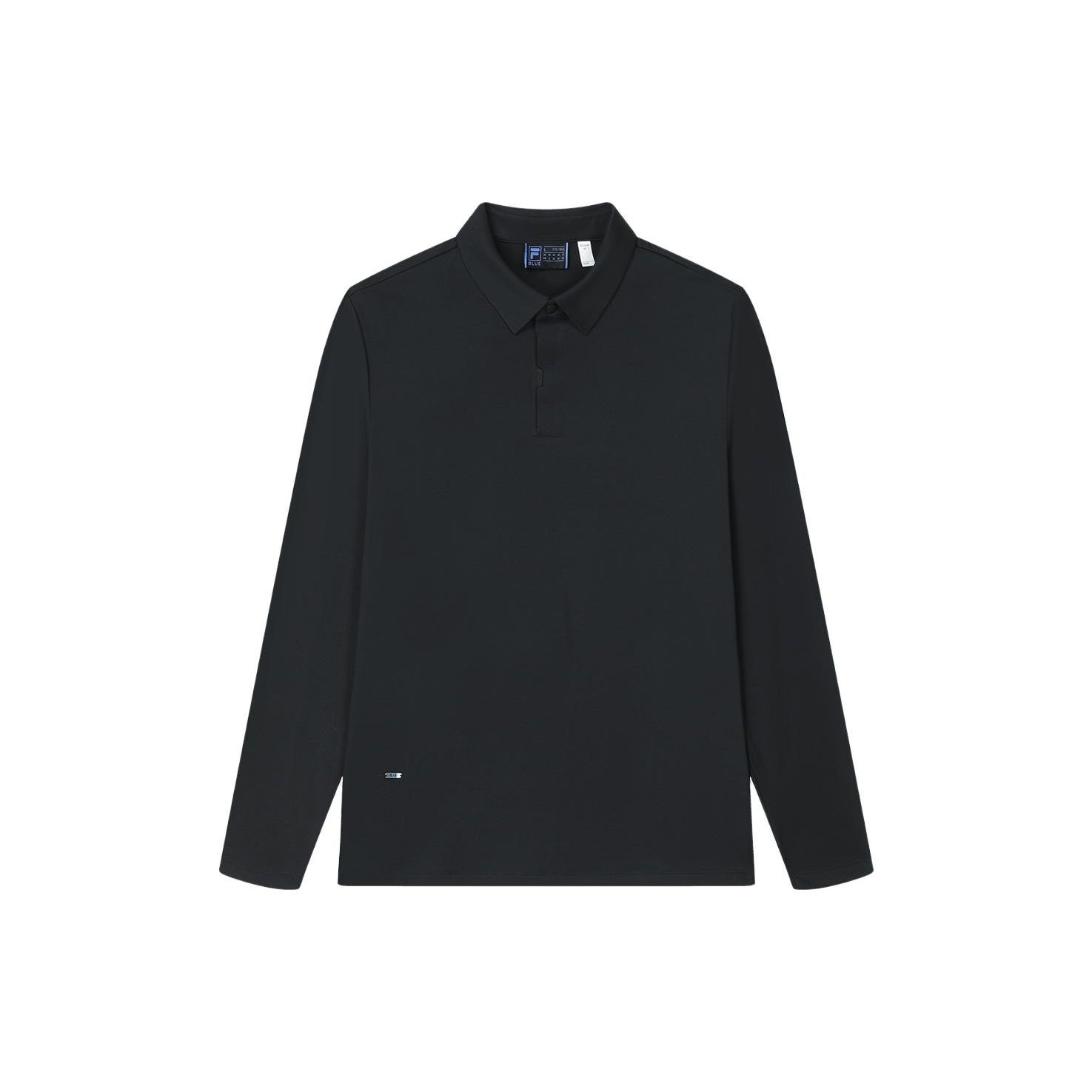 

Fila Однотонная вязаная повседневная рубашка-поло с длинным рукавом Мужские топы Черный F11M412210F-BK M