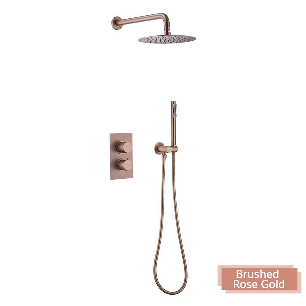 Bathroom Shower System Gunmetal Thermostatic Shower Mixer 8-12 Inch Rain Shower Head Sistema De Ducha Shower Set Solid Brass