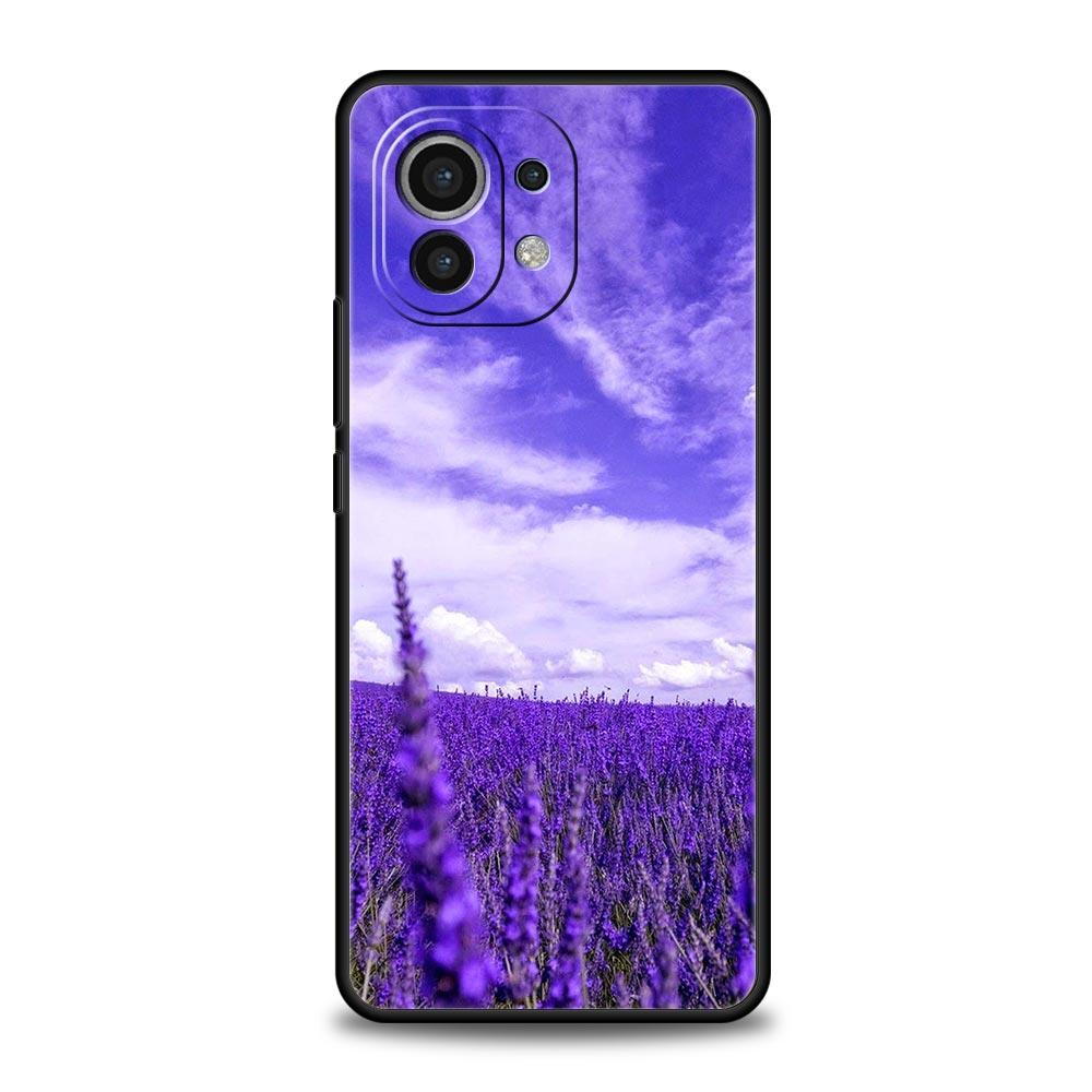 Phone Case For Xiaomi Mi 15 14 14T 13T 12T Pro 12 13 11 Lite 5G 11T X6 X5 Pro Soft TPU Cover Simple lavender Purple flowers