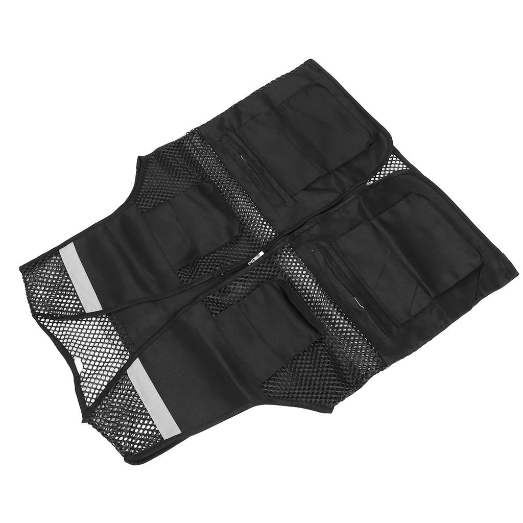 Reflective Working Vest Multiple Pockets Mesh Design High Visibility Breathable Safety Vest with Reflective Strips