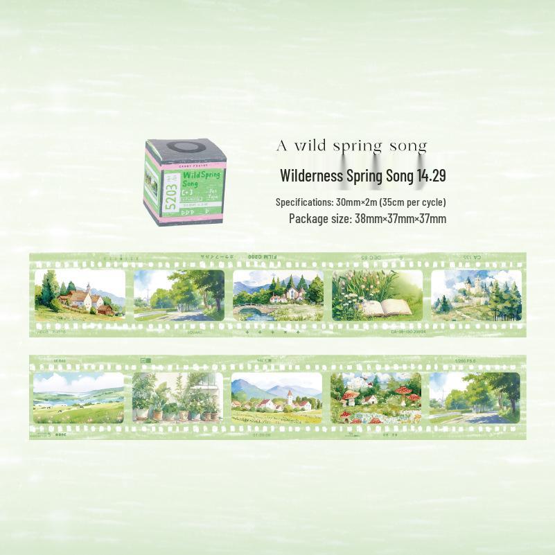 Сахарная Поэзия Четыре Сезона ПЭТ Ленточные Наклейки - 80 Листов Декоративный Коллаж, 4 Варианта Стиля