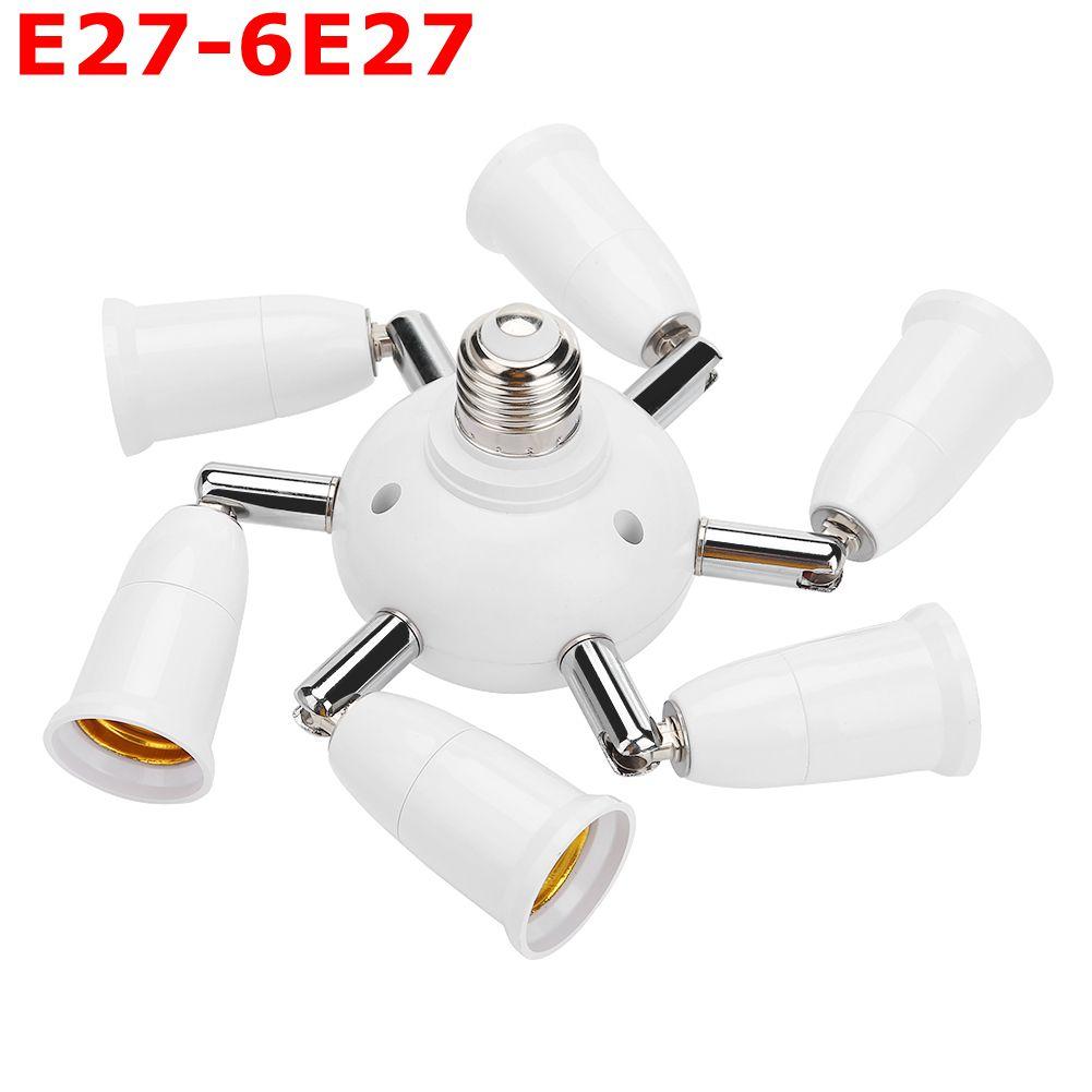 E27 LED Base Bulb Base E27 Socket E27 to 2/3/4/5/6 Bulb Head Light Socket Adapter Splitter Converter Screw Induction Lamp Holder