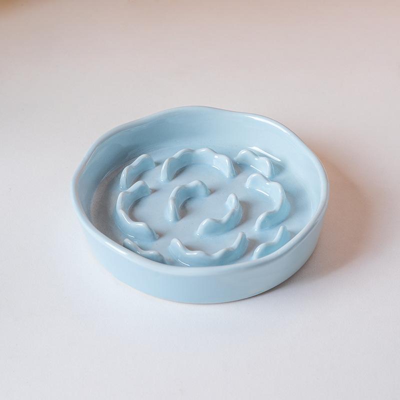 Ceramic Slow Food Bowl High Footed Cat Bowl Neck Protection Bowl Not Easy To Knock Over Dog Anti Choking Bowl Slow Food Bowl New