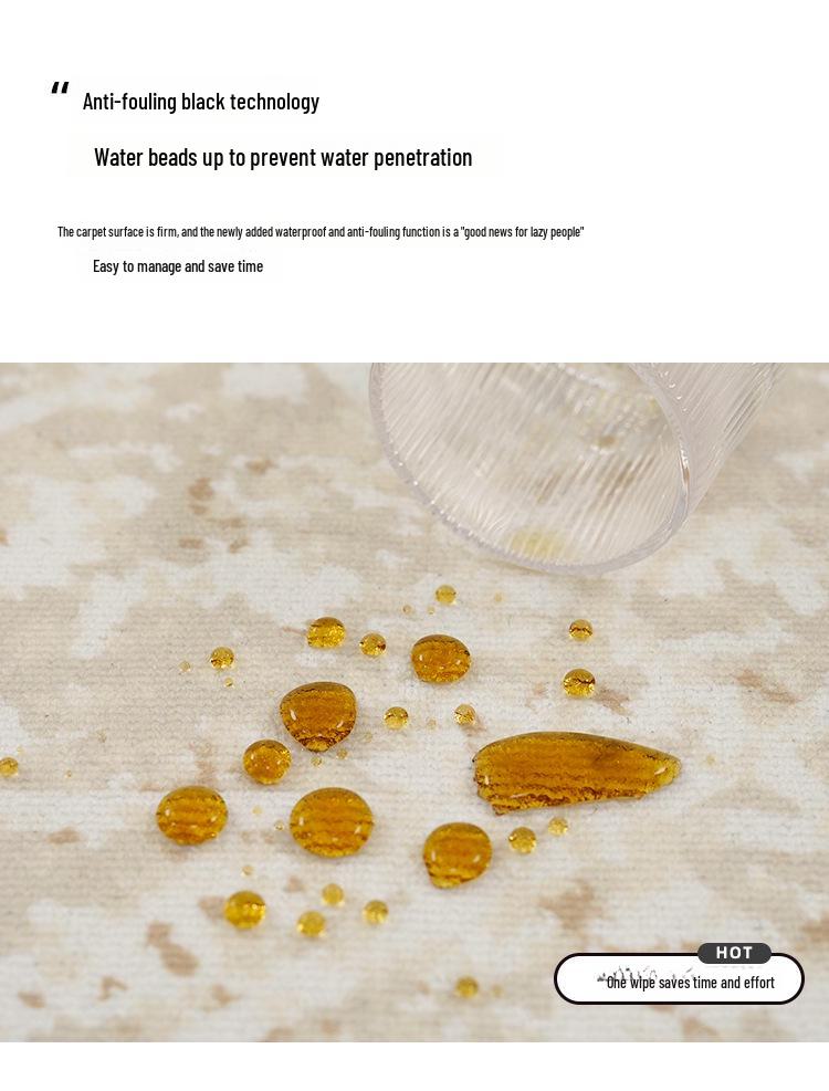 Lux Velvet Loop Wasserdichter Teppich: Cremefarbener Stil für Wohnzimmer, Schlafzimmer oder Sofa.