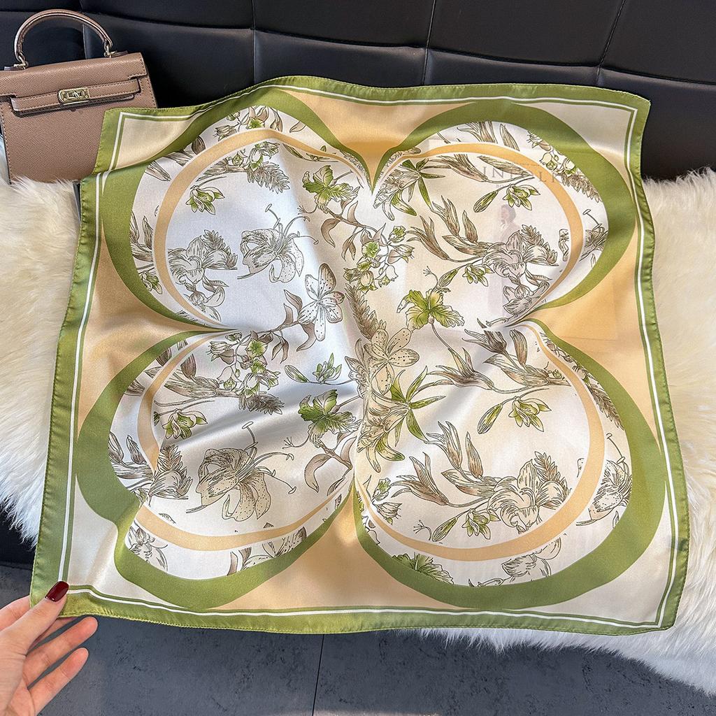 Spring And Autumn Silk Scarf Women'S Ribbon Headgear Hair Accessories Flowers Cashew Nut Flowers Versatile Temperament Advanced