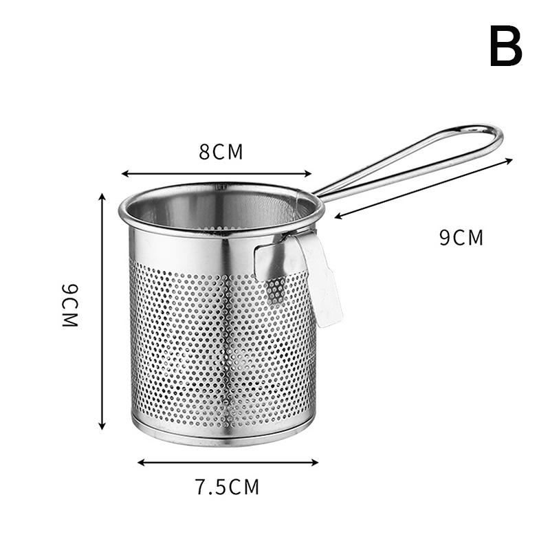 1PCS Multi-functional Stainless Steel Deep Frying Basket Kitchen Hangable Colander Oil Filter Mesh Sieve Hotpot Strainer Mesh