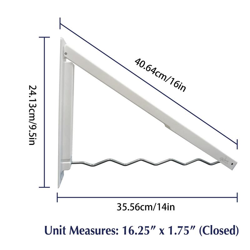 Wall Mounted Clothes Rack Punch Free Foldable Drying Rack 20 Pounds Load Bearing Hanger Rack Wavy Design Drying Coat Racks