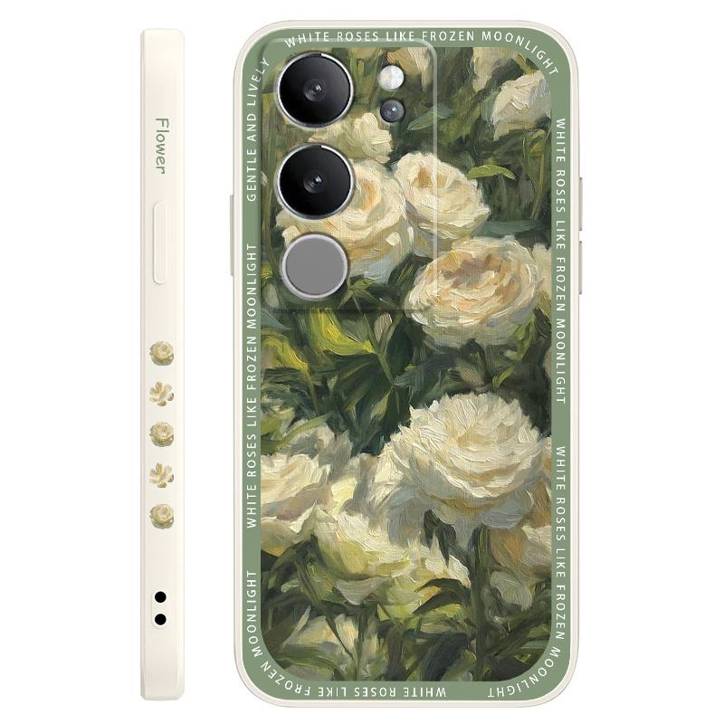 

Elegant White Rose Phone Case For VIVO V50 V40 V30 V29 V29E V27 V27E V25 V25E V23 V23E V21 V20 Y20 Y12 Y21 Y22 Y50 Y35 Pro 4G 5G V29(V29 Pro)
