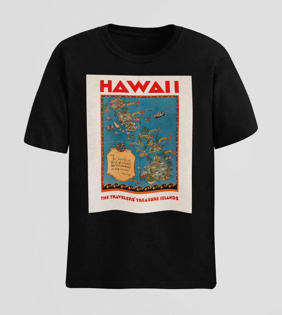 Vintage Hawaii T Shirt Travel Sweater Surfing Vacation Surfer Top Retro Sweat Honolulu Beach