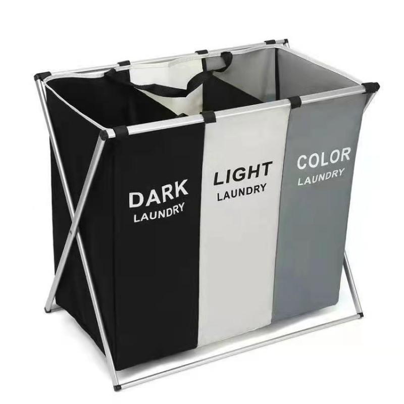 Foldable Laundry Hamper With Oxford Fabric Bins Bedroom Storage - 1/2/3 Compartment Design