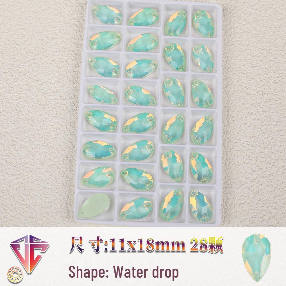 Fluoreszierende Mokka-Tropfen-Strassperlen - Handgefertigte DIY Zwei-Loch Flatback-Accessoires