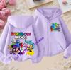 Rainbow Friends Kreslený Sportovní Plný Design Přívěsků Dětská Podzimní a Zimní Větruodolná Vysoce Kvalitní Dlouhý Rukáv Mikina na Zip