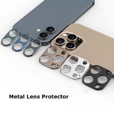 Pro Apple iPhone 16 Plus Pro Max Luxusní fotoaparát s kruhovým pokovením, kovový objektiv, odolný proti poškrábání, ochranný nárazník, ochranný kroužek