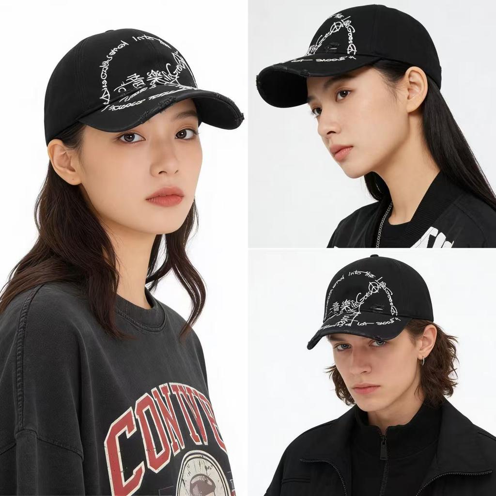 Embroidered Baseball Cap with Rock and Roll Design, Music Theme Sports Hat with Adjustable Outdoor Sports Solid Color