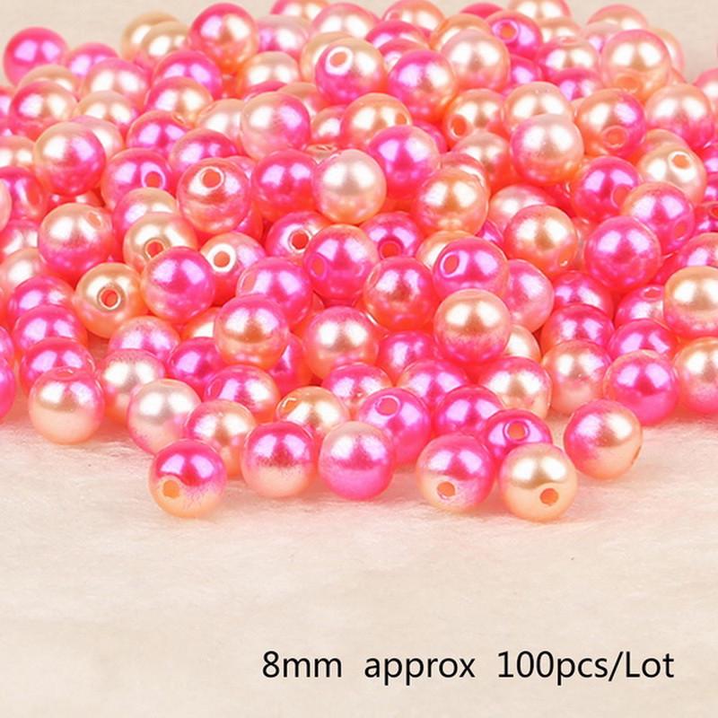 

АБС-акриловые искусственные бусины (4,6,8 и 10 мм) для изготовления ювелирных изделий своими руками 8mm 100pcs фуксия/жёлтый